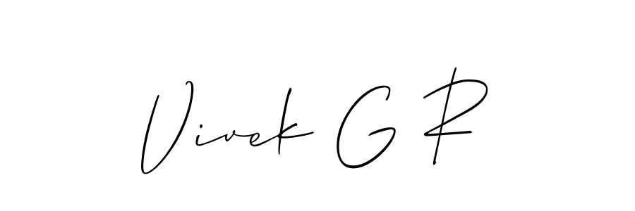 Check out images of Autograph of Vivek G R name. Actor Vivek G R Signature Style. Allison_Script is a professional sign style online. Vivek G R signature style 2 images and pictures png