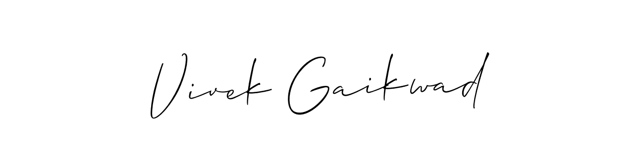 How to make Vivek Gaikwad name signature. Use Allison_Script style for creating short signs online. This is the latest handwritten sign. Vivek Gaikwad signature style 2 images and pictures png