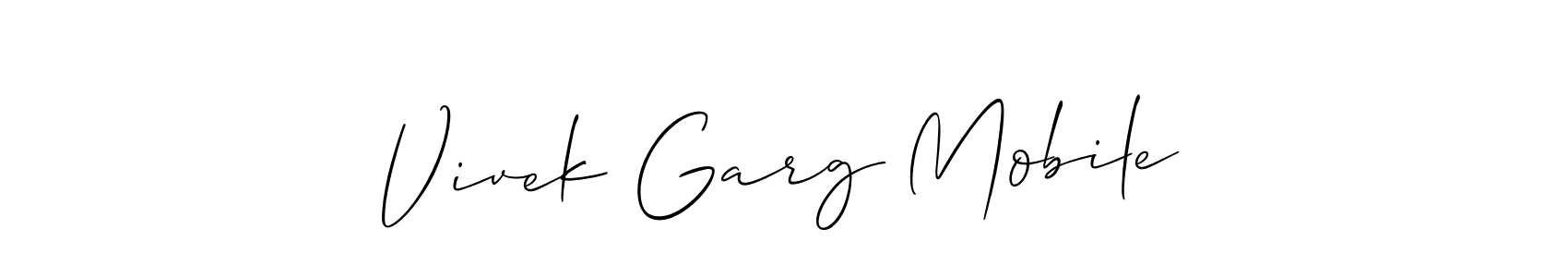 Also we have Vivek Garg Mobile name is the best signature style. Create professional handwritten signature collection using Allison_Script autograph style. Vivek Garg Mobile signature style 2 images and pictures png