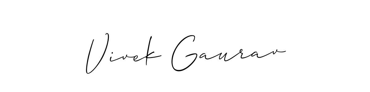 Use a signature maker to create a handwritten signature online. With this signature software, you can design (Allison_Script) your own signature for name Vivek Gaurav. Vivek Gaurav signature style 2 images and pictures png