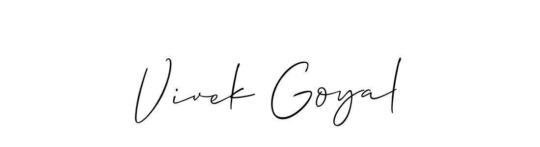 Make a beautiful signature design for name Vivek Goyal. With this signature (Allison_Script) style, you can create a handwritten signature for free. Vivek Goyal signature style 2 images and pictures png