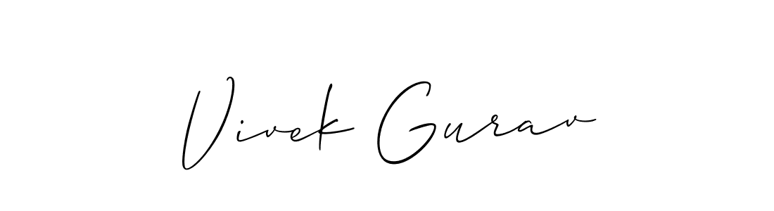 It looks lik you need a new signature style for name Vivek Gurav. Design unique handwritten (Allison_Script) signature with our free signature maker in just a few clicks. Vivek Gurav signature style 2 images and pictures png