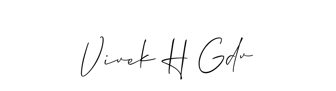 It looks lik you need a new signature style for name Vivek H Gdv. Design unique handwritten (Allison_Script) signature with our free signature maker in just a few clicks. Vivek H Gdv signature style 2 images and pictures png