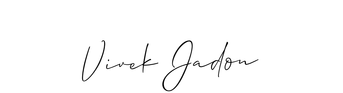 Use a signature maker to create a handwritten signature online. With this signature software, you can design (Allison_Script) your own signature for name Vivek Jadon. Vivek Jadon signature style 2 images and pictures png