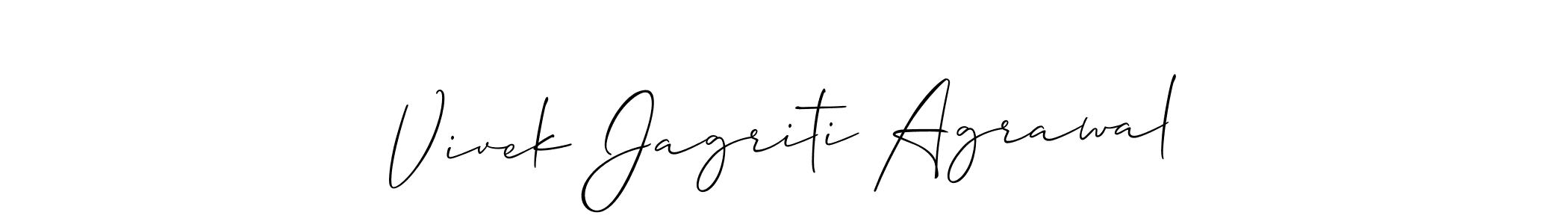 Make a beautiful signature design for name Vivek Jagriti Agrawal. With this signature (Allison_Script) style, you can create a handwritten signature for free. Vivek Jagriti Agrawal signature style 2 images and pictures png