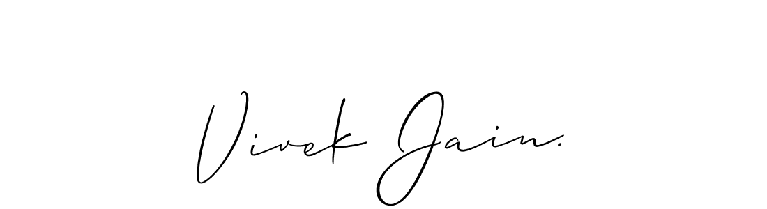 if you are searching for the best signature style for your name Vivek Jain.. so please give up your signature search. here we have designed multiple signature styles  using Allison_Script. Vivek Jain. signature style 2 images and pictures png