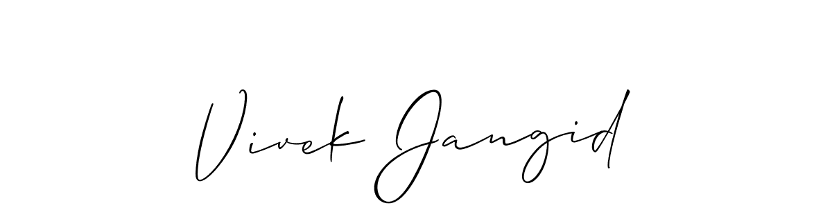 Here are the top 10 professional signature styles for the name Vivek Jangid. These are the best autograph styles you can use for your name. Vivek Jangid signature style 2 images and pictures png