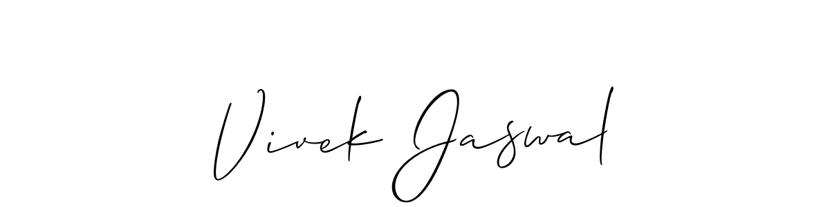 Make a beautiful signature design for name Vivek Jaswal. With this signature (Allison_Script) style, you can create a handwritten signature for free. Vivek Jaswal signature style 2 images and pictures png