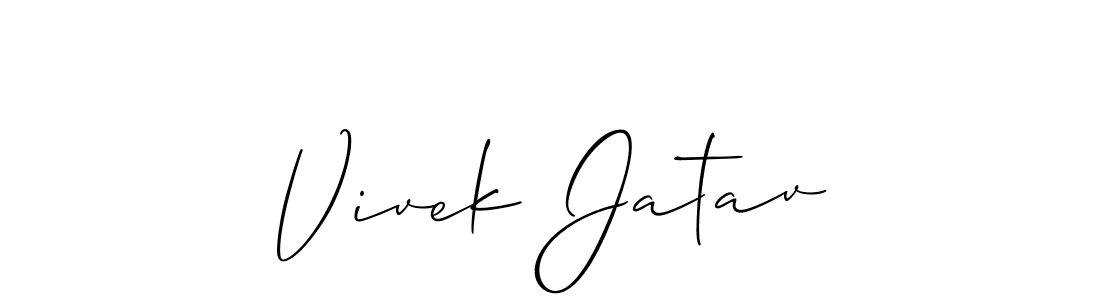 Create a beautiful signature design for name Vivek Jatav. With this signature (Allison_Script) fonts, you can make a handwritten signature for free. Vivek Jatav signature style 2 images and pictures png
