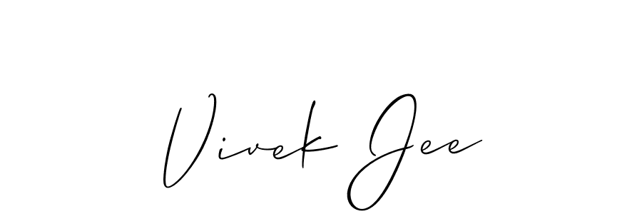 How to make Vivek Jee name signature. Use Allison_Script style for creating short signs online. This is the latest handwritten sign. Vivek Jee signature style 2 images and pictures png
