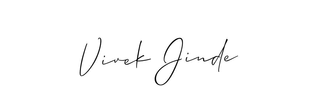 Create a beautiful signature design for name Vivek Jinde. With this signature (Allison_Script) fonts, you can make a handwritten signature for free. Vivek Jinde signature style 2 images and pictures png