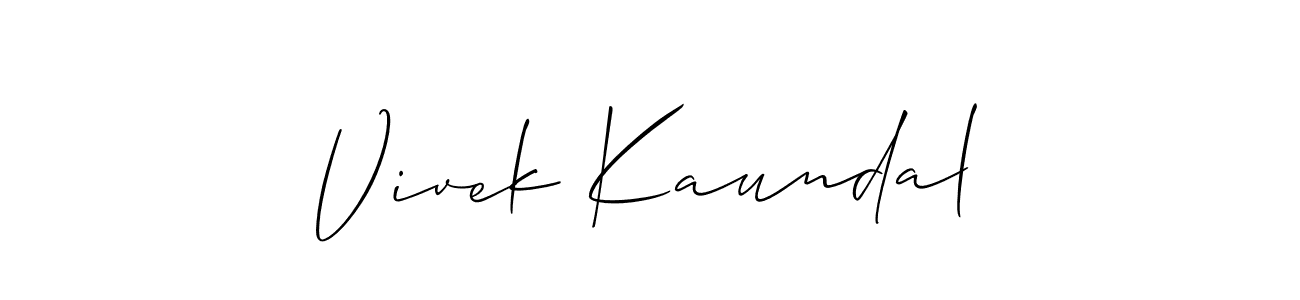 Design your own signature with our free online signature maker. With this signature software, you can create a handwritten (Allison_Script) signature for name Vivek Kaundal. Vivek Kaundal signature style 2 images and pictures png