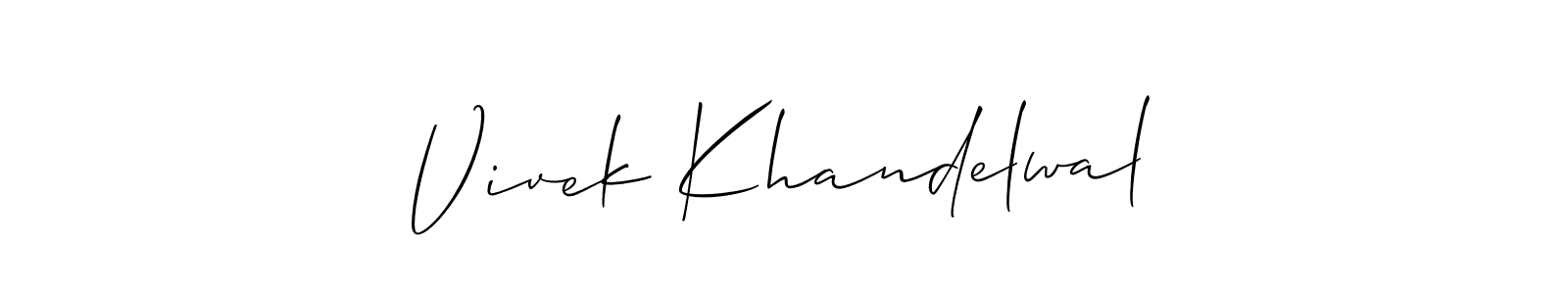 Make a beautiful signature design for name Vivek Khandelwal. Use this online signature maker to create a handwritten signature for free. Vivek Khandelwal signature style 2 images and pictures png