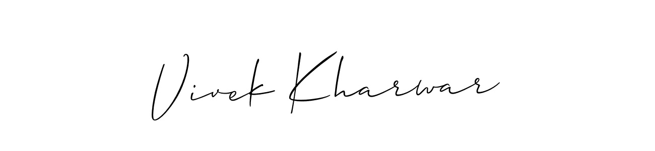 Also we have Vivek Kharwar name is the best signature style. Create professional handwritten signature collection using Allison_Script autograph style. Vivek Kharwar signature style 2 images and pictures png