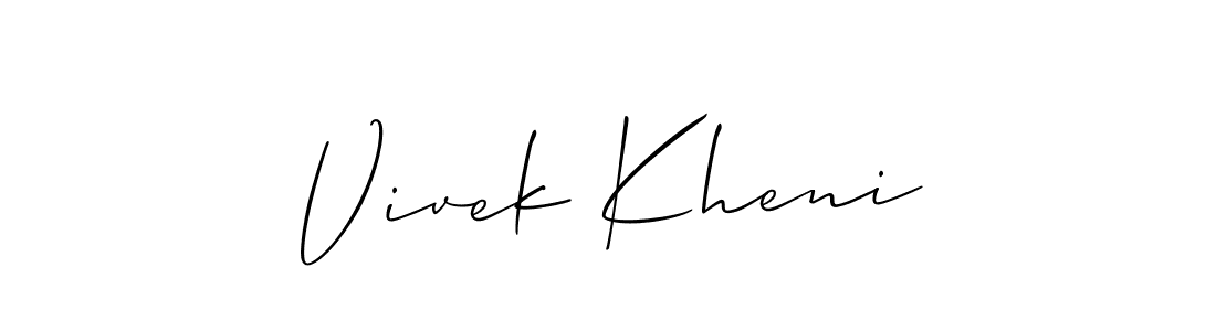 How to Draw Vivek Kheni signature style? Allison_Script is a latest design signature styles for name Vivek Kheni. Vivek Kheni signature style 2 images and pictures png