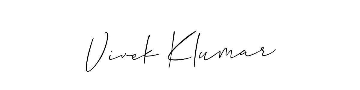 Vivek Klumar stylish signature style. Best Handwritten Sign (Allison_Script) for my name. Handwritten Signature Collection Ideas for my name Vivek Klumar. Vivek Klumar signature style 2 images and pictures png