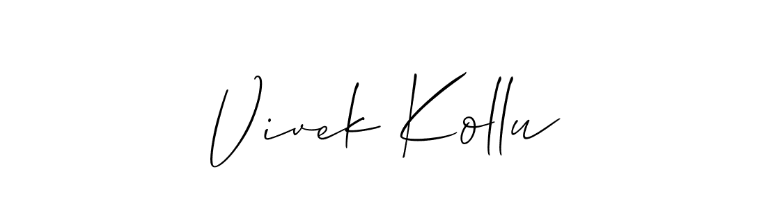 How to make Vivek Kollu name signature. Use Allison_Script style for creating short signs online. This is the latest handwritten sign. Vivek Kollu signature style 2 images and pictures png