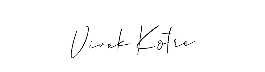 Vivek Kotre stylish signature style. Best Handwritten Sign (Allison_Script) for my name. Handwritten Signature Collection Ideas for my name Vivek Kotre. Vivek Kotre signature style 2 images and pictures png