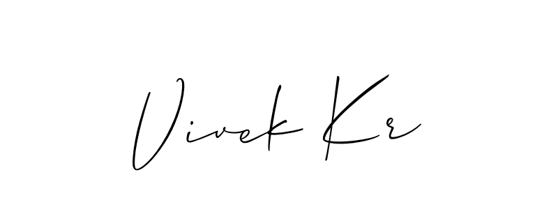 How to make Vivek Kr signature? Allison_Script is a professional autograph style. Create handwritten signature for Vivek Kr name. Vivek Kr signature style 2 images and pictures png