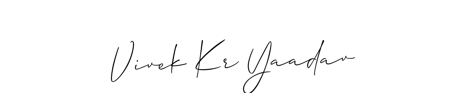 You can use this online signature creator to create a handwritten signature for the name Vivek Kr Yaadav. This is the best online autograph maker. Vivek Kr Yaadav signature style 2 images and pictures png