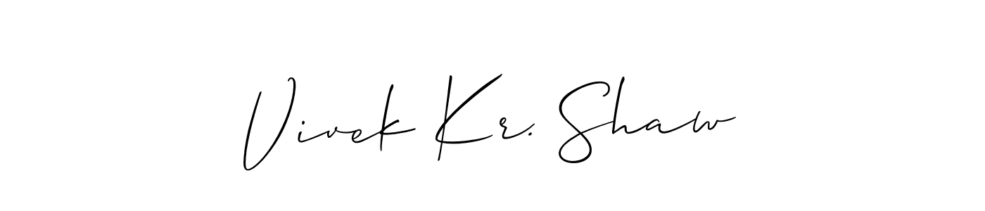 Allison_Script is a professional signature style that is perfect for those who want to add a touch of class to their signature. It is also a great choice for those who want to make their signature more unique. Get Vivek Kr. Shaw name to fancy signature for free. Vivek Kr. Shaw signature style 2 images and pictures png