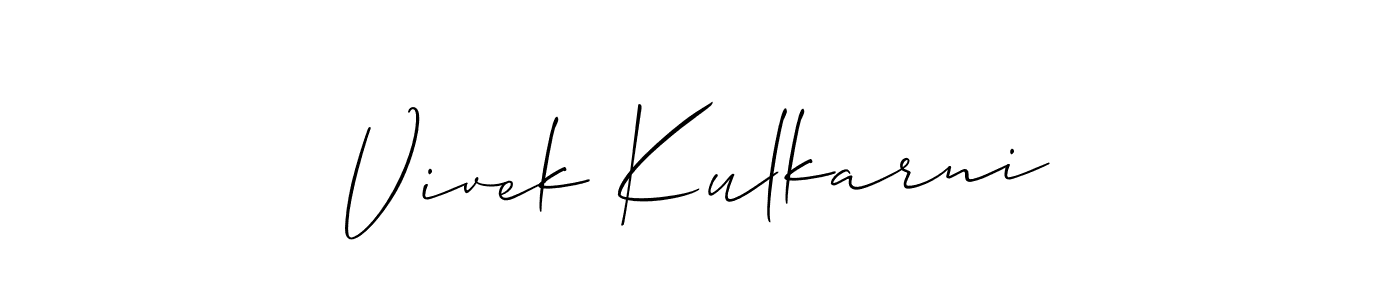 Make a short Vivek Kulkarni signature style. Manage your documents anywhere anytime using Allison_Script. Create and add eSignatures, submit forms, share and send files easily. Vivek Kulkarni signature style 2 images and pictures png