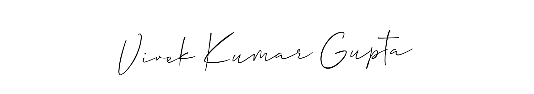 if you are searching for the best signature style for your name Vivek Kumar Gupta. so please give up your signature search. here we have designed multiple signature styles  using Allison_Script. Vivek Kumar Gupta signature style 2 images and pictures png