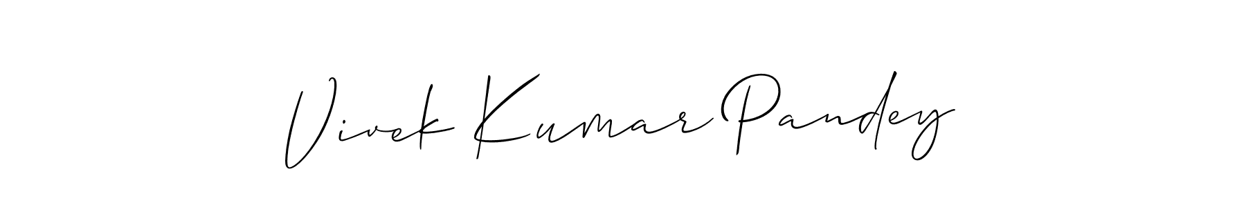 Vivek Kumar Pandey stylish signature style. Best Handwritten Sign (Allison_Script) for my name. Handwritten Signature Collection Ideas for my name Vivek Kumar Pandey. Vivek Kumar Pandey signature style 2 images and pictures png