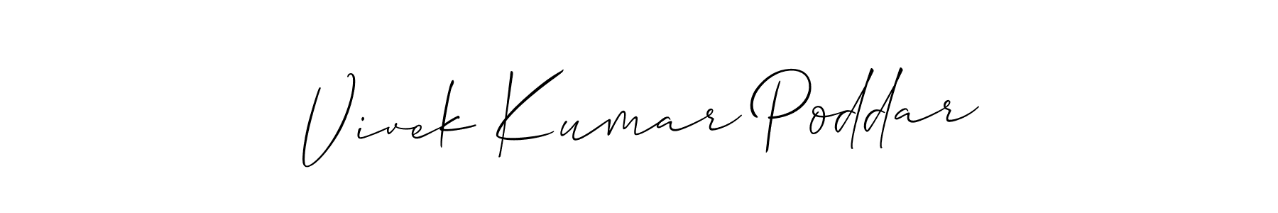 This is the best signature style for the Vivek Kumar Poddar name. Also you like these signature font (Allison_Script). Mix name signature. Vivek Kumar Poddar signature style 2 images and pictures png