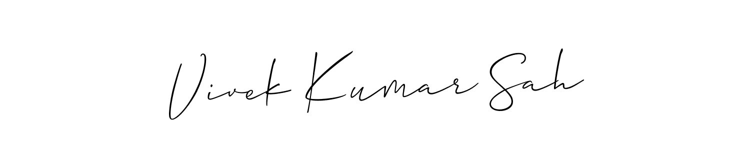 It looks lik you need a new signature style for name Vivek Kumar Sah. Design unique handwritten (Allison_Script) signature with our free signature maker in just a few clicks. Vivek Kumar Sah signature style 2 images and pictures png