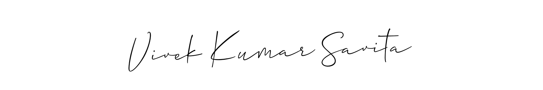 Use a signature maker to create a handwritten signature online. With this signature software, you can design (Allison_Script) your own signature for name Vivek Kumar Savita. Vivek Kumar Savita signature style 2 images and pictures png