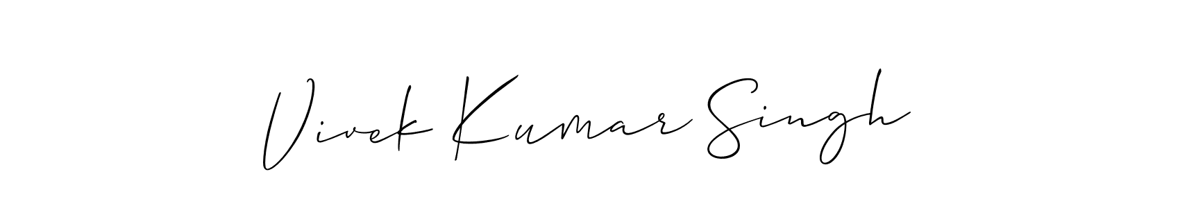 Create a beautiful signature design for name Vivek Kumar Singh. With this signature (Allison_Script) fonts, you can make a handwritten signature for free. Vivek Kumar Singh signature style 2 images and pictures png