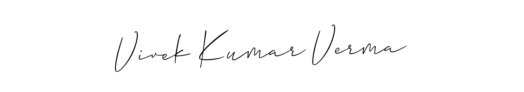 How to make Vivek Kumar Verma signature? Allison_Script is a professional autograph style. Create handwritten signature for Vivek Kumar Verma name. Vivek Kumar Verma signature style 2 images and pictures png