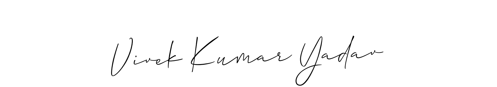 Make a beautiful signature design for name Vivek Kumar Yadav. With this signature (Allison_Script) style, you can create a handwritten signature for free. Vivek Kumar Yadav signature style 2 images and pictures png