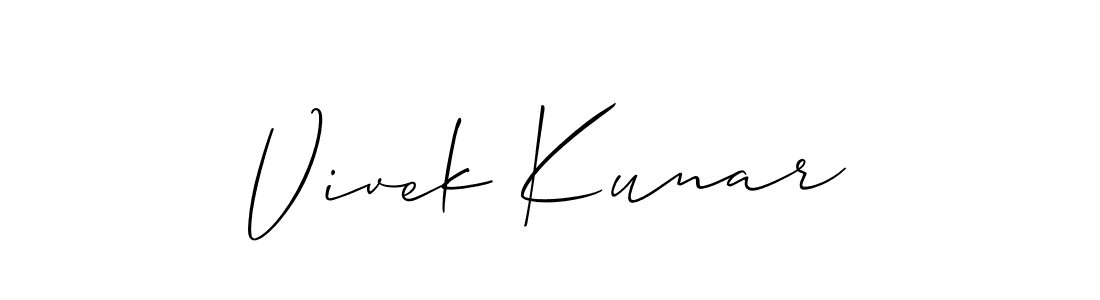 How to Draw Vivek Kunar signature style? Allison_Script is a latest design signature styles for name Vivek Kunar. Vivek Kunar signature style 2 images and pictures png