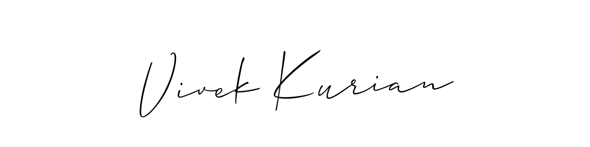 Also we have Vivek Kurian name is the best signature style. Create professional handwritten signature collection using Allison_Script autograph style. Vivek Kurian signature style 2 images and pictures png