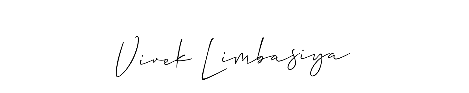 Also You can easily find your signature by using the search form. We will create Vivek Limbasiya name handwritten signature images for you free of cost using Allison_Script sign style. Vivek Limbasiya signature style 2 images and pictures png