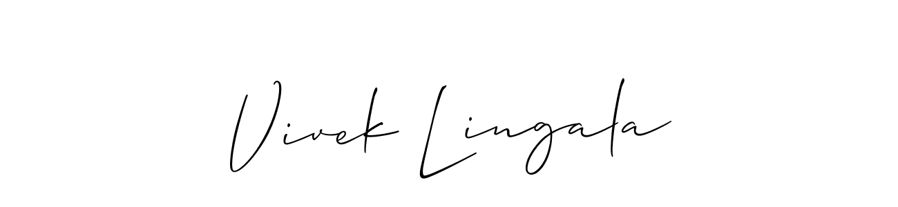 Make a beautiful signature design for name Vivek Lingala. With this signature (Allison_Script) style, you can create a handwritten signature for free. Vivek Lingala signature style 2 images and pictures png