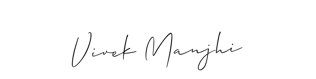 Also we have Vivek Manjhi name is the best signature style. Create professional handwritten signature collection using Allison_Script autograph style. Vivek Manjhi signature style 2 images and pictures png