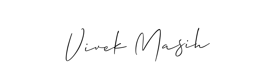 Make a short Vivek Masih signature style. Manage your documents anywhere anytime using Allison_Script. Create and add eSignatures, submit forms, share and send files easily. Vivek Masih signature style 2 images and pictures png