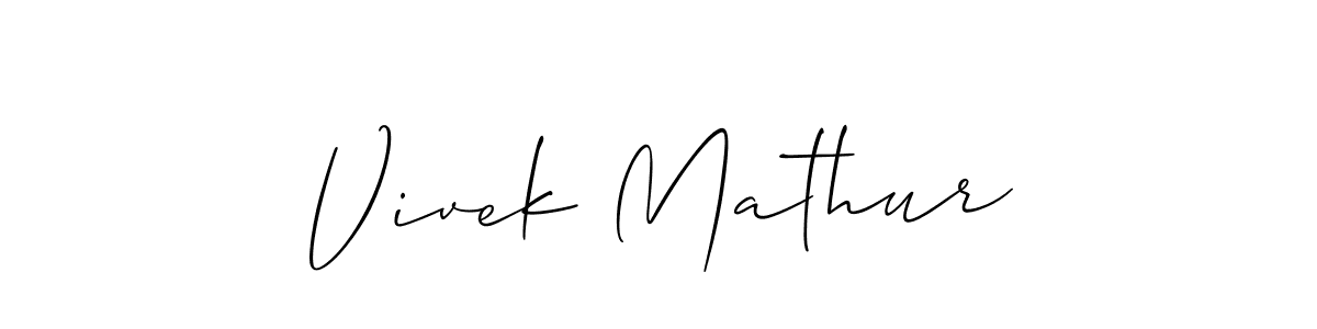 Allison_Script is a professional signature style that is perfect for those who want to add a touch of class to their signature. It is also a great choice for those who want to make their signature more unique. Get Vivek Mathur name to fancy signature for free. Vivek Mathur signature style 2 images and pictures png