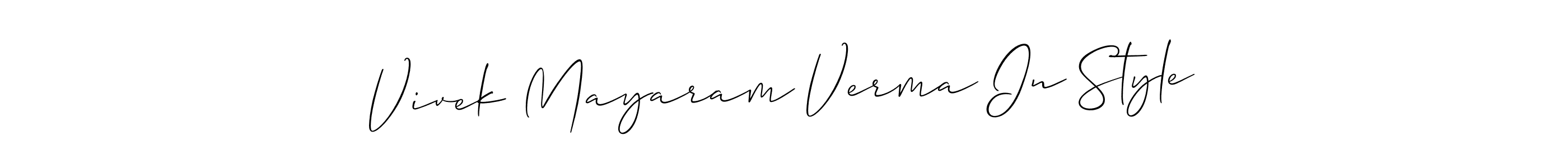 How to make Vivek Mayaram Verma In Style name signature. Use Allison_Script style for creating short signs online. This is the latest handwritten sign. Vivek Mayaram Verma In Style signature style 2 images and pictures png