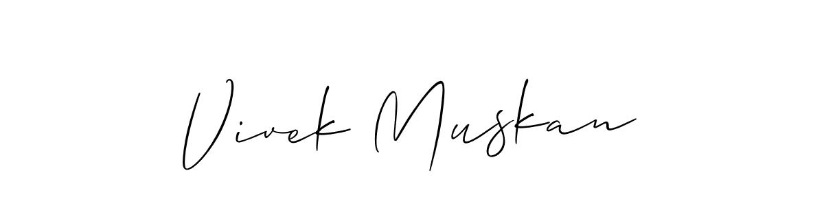 How to Draw Vivek Muskan signature style? Allison_Script is a latest design signature styles for name Vivek Muskan. Vivek Muskan signature style 2 images and pictures png