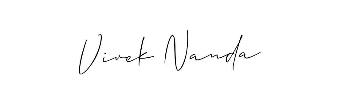Allison_Script is a professional signature style that is perfect for those who want to add a touch of class to their signature. It is also a great choice for those who want to make their signature more unique. Get Vivek Nanda name to fancy signature for free. Vivek Nanda signature style 2 images and pictures png