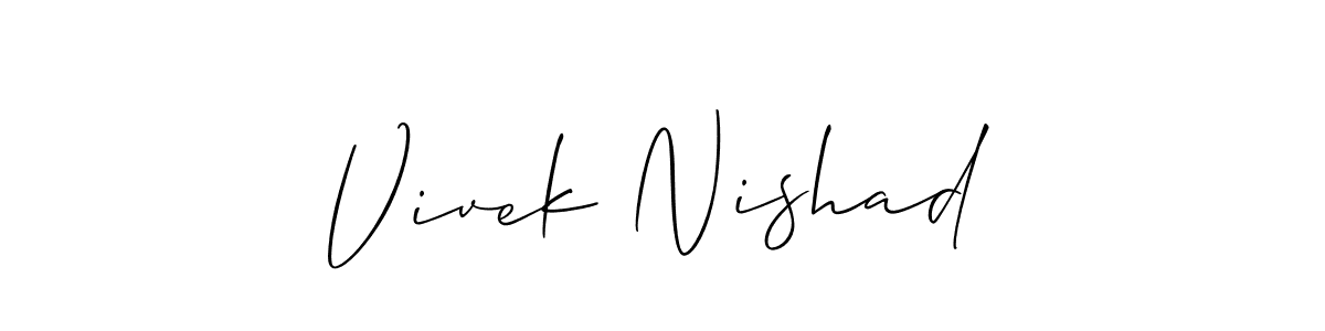 Design your own signature with our free online signature maker. With this signature software, you can create a handwritten (Allison_Script) signature for name Vivek Nishad. Vivek Nishad signature style 2 images and pictures png