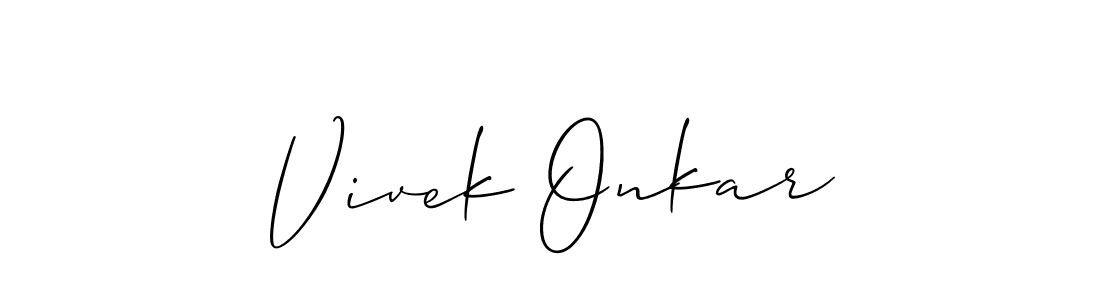 Design your own signature with our free online signature maker. With this signature software, you can create a handwritten (Allison_Script) signature for name Vivek Onkar. Vivek Onkar signature style 2 images and pictures png