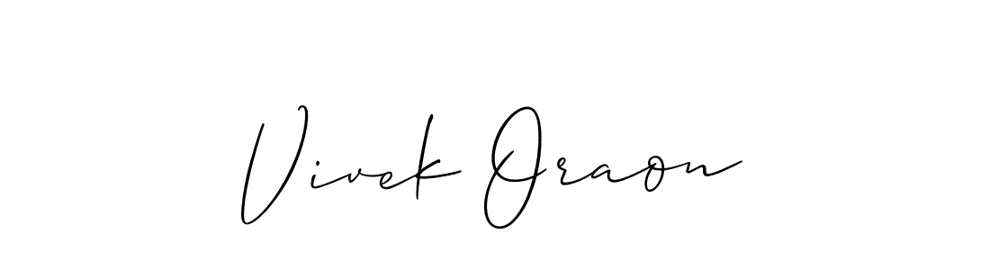 How to make Vivek Oraon name signature. Use Allison_Script style for creating short signs online. This is the latest handwritten sign. Vivek Oraon signature style 2 images and pictures png