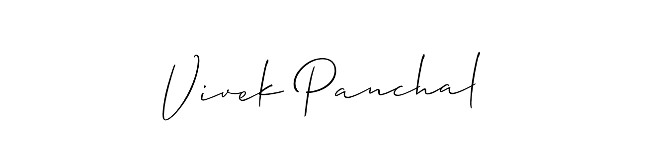 Create a beautiful signature design for name Vivek Panchal. With this signature (Allison_Script) fonts, you can make a handwritten signature for free. Vivek Panchal signature style 2 images and pictures png