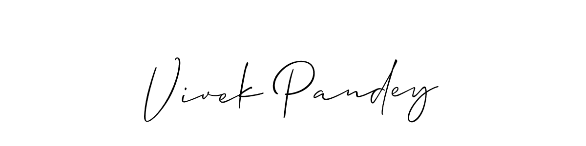 Make a short Vivek Pandey signature style. Manage your documents anywhere anytime using Allison_Script. Create and add eSignatures, submit forms, share and send files easily. Vivek Pandey signature style 2 images and pictures png