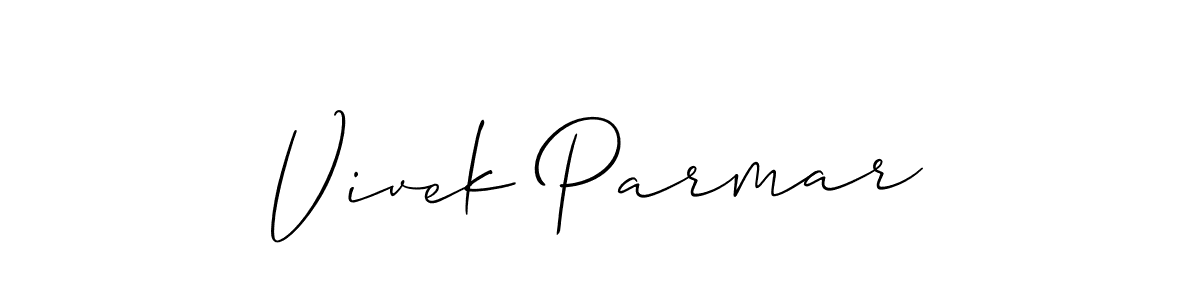 The best way (Allison_Script) to make a short signature is to pick only two or three words in your name. The name Vivek Parmar include a total of six letters. For converting this name. Vivek Parmar signature style 2 images and pictures png